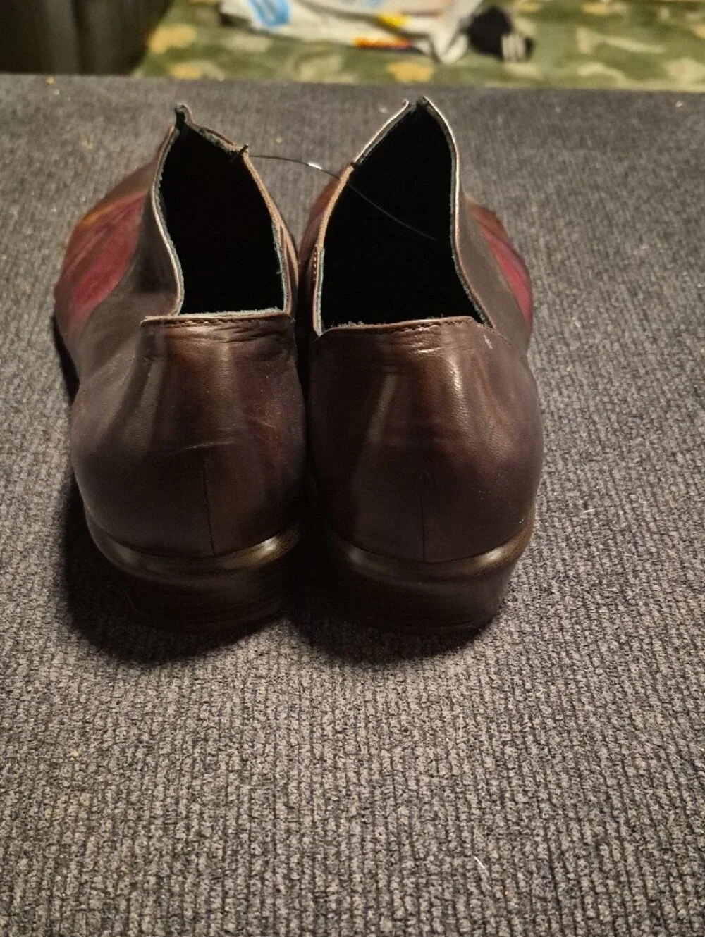 Spring Step Two-Tone Brown and Burgundy Leather Oxfords